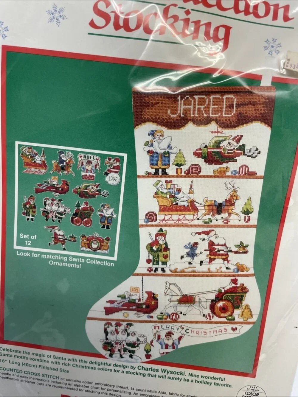 Vtg 1991 Santa Collection Stocking Christmas #8410 NOS Counted Cross Stitch Kit